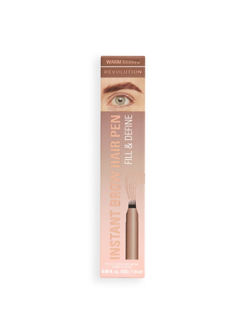 Revolution Instant Brow Pen Medium Brown - Image 1